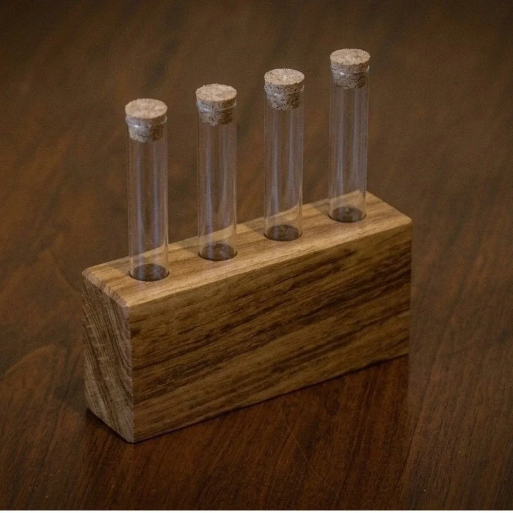 Wood Propagation Station 4 Test Tube Plant Cutting Holder Plant Lover Gift